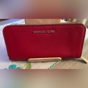 Michael Kors Scarlet red Zip-Around Wallet